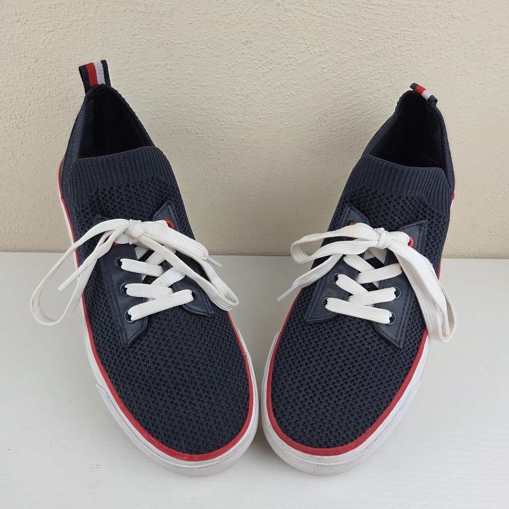 Tommy Hilfiger Gessie Stretch Knit Sneakers Casual Lace Up Navy Blue Womens Sz 7 - Picture 3 of 12